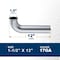 Everflow Direct Connect Waste Bend for Tubular Drain Applications, 17GA Chrome Plated Brass 1-1/2"x12" 52112 - alternate 4